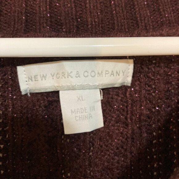 NWOT New York & Co red sparkly sweater - Picture 4 of 4